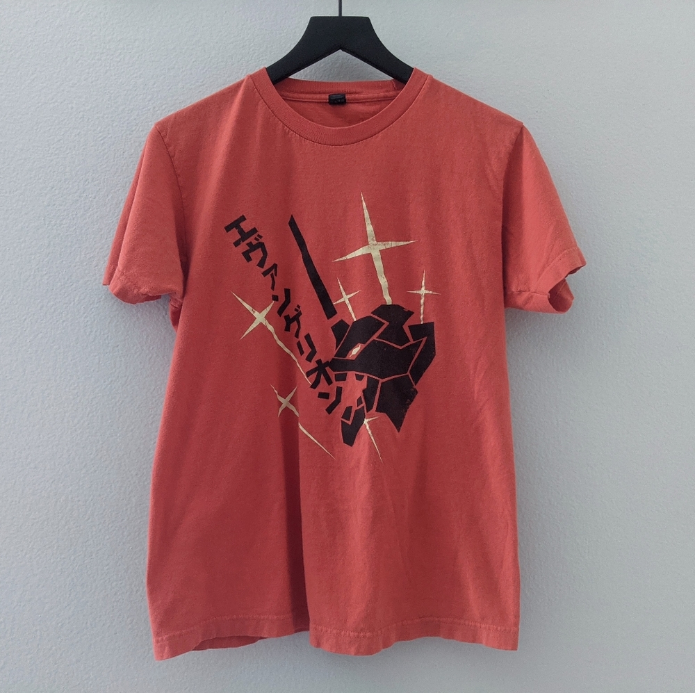 Vibrant Red and Orange Short Sleeve Graphic Tee